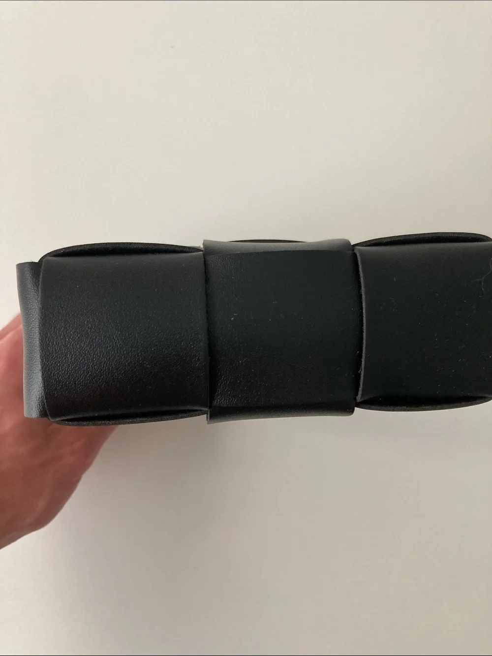 Woven Leather Men’s Belt Pouch - Black